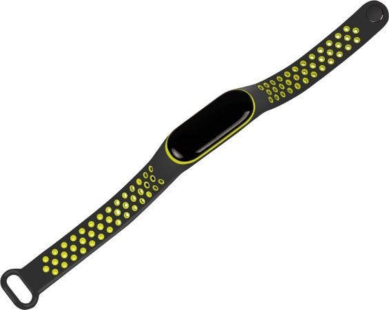 Eternico Sporty szíj Xiaomi Mi band 5 / 6 / 7 Solid Black and Yellow készülékhez