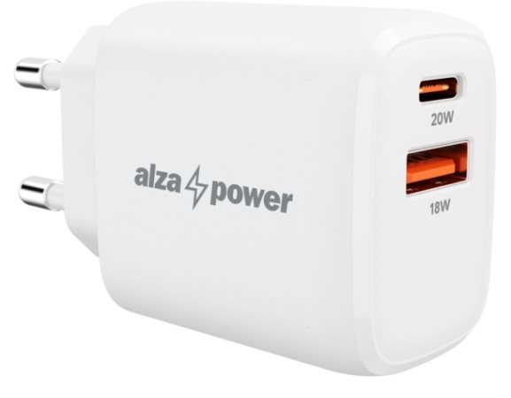AlzaPower A100 Fast Charge 20W hálózati töltő, fehér
