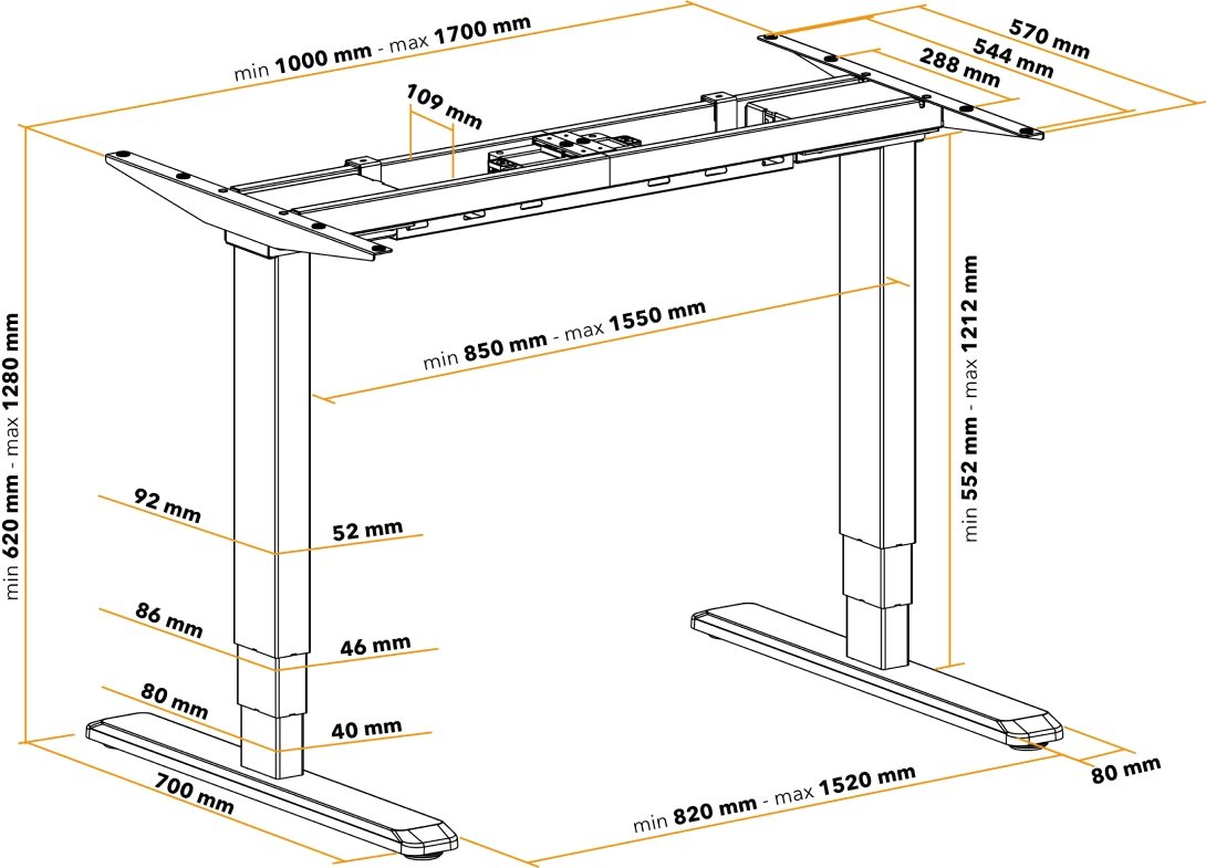 AlzaErgo Table ET1 NewGen fehér asztal + TTE-01 asztallap
