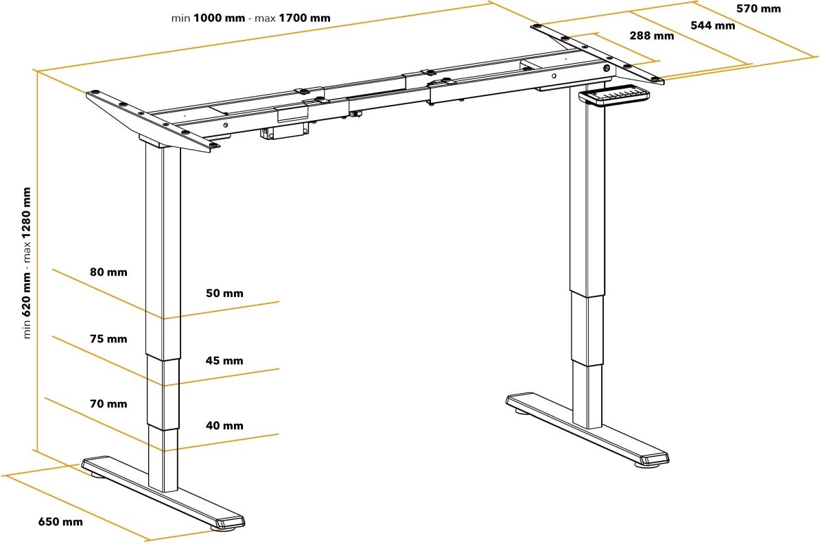 AlzaErgo Table ET1 Essential állítható magasságú asztal, szürke 