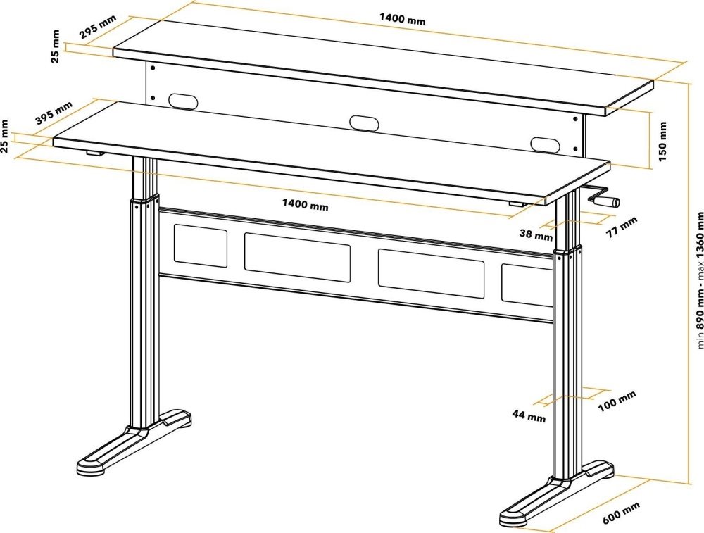 AlzaErgo Table ET3.1 állítható magasságú asztal, fekete