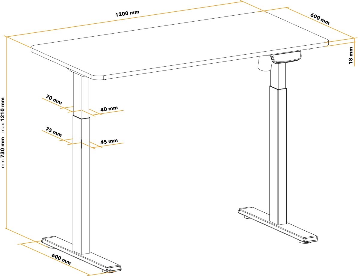 AlzaErgo ET4 AiO Touch 120×60 cm asztal, fehér