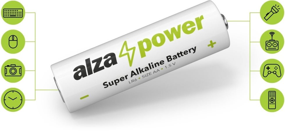 AlzaPower Super Alkaline LR6 (AA) eldobható elem, 6db 