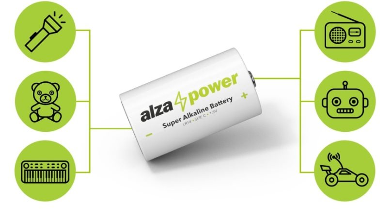  AlzaPower Super Alkaline LR14 (C) eldobható elem, 2db