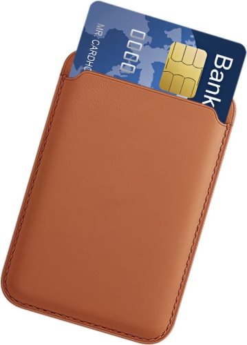 MagSafe pénztárca AlzaGuard valódi bőr pénztárca Kompatibilis a Magsafe nyereggel barna színben