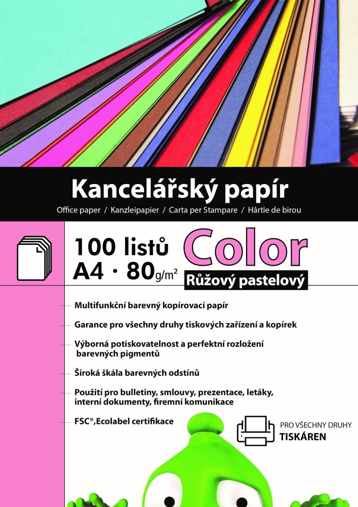 Alza Color A4 pasztellrózsaszín - 100 lap