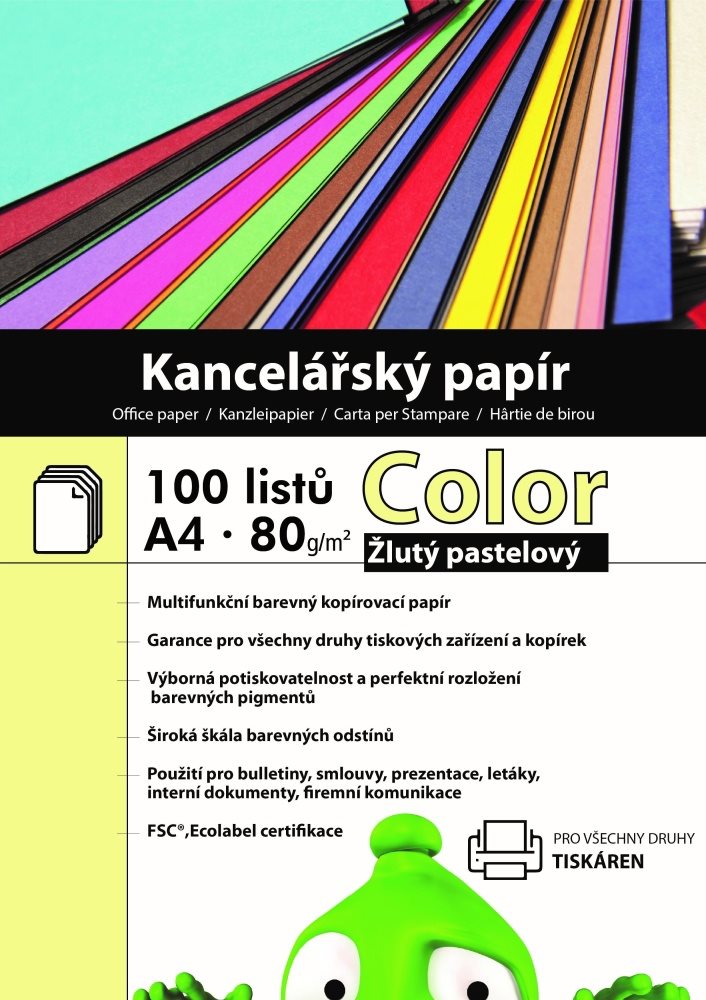 Alza Color A4 pasztellsárga - 100 lap