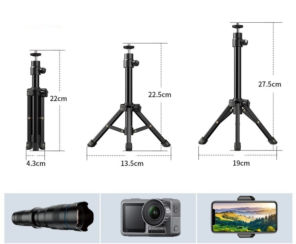 Apexel 36× Telescope Lens with Extendable Tripod