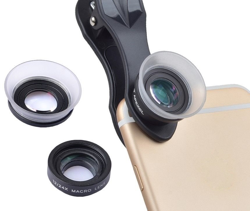 Apexel 2-in-1 Lens Kit-- 12X/24X Macro Lens mobiltelefon objektív