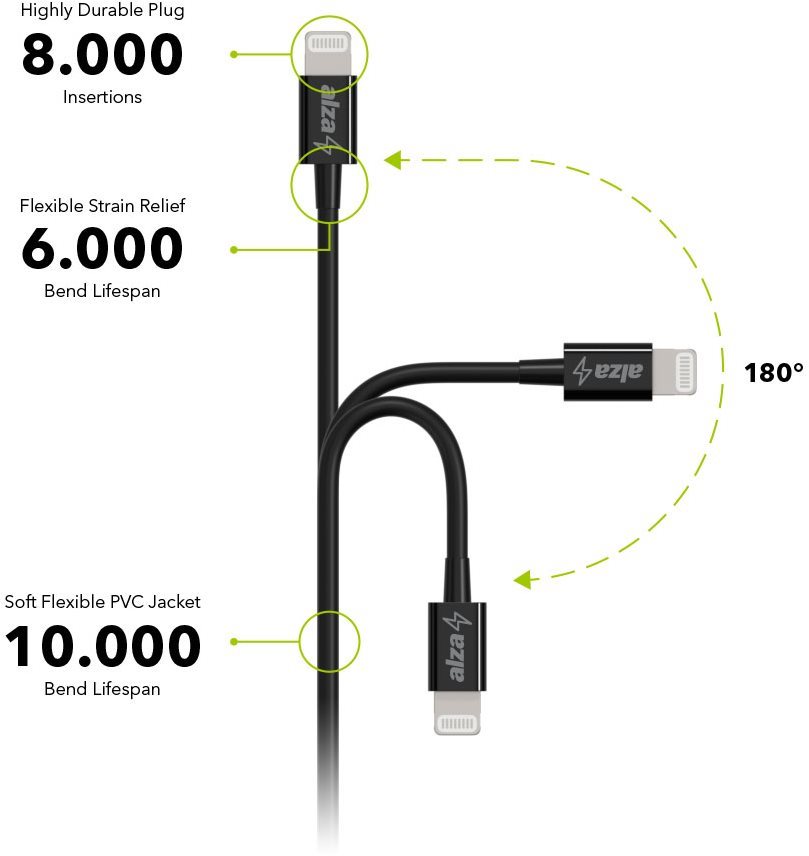 AlzaPower Core Lightning MFi (C89) adatkábel