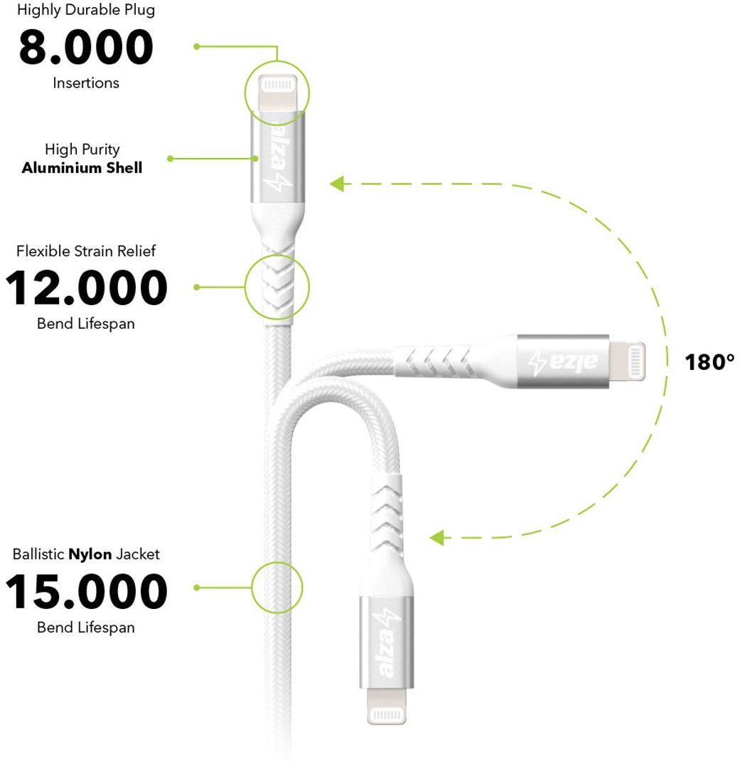 AlzaPower AluCore USB-C to Lightning MFi