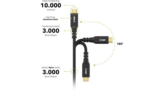 AlzaPower AluCore USB-C / USB-C 3.2 Gen 2 adatkábel
