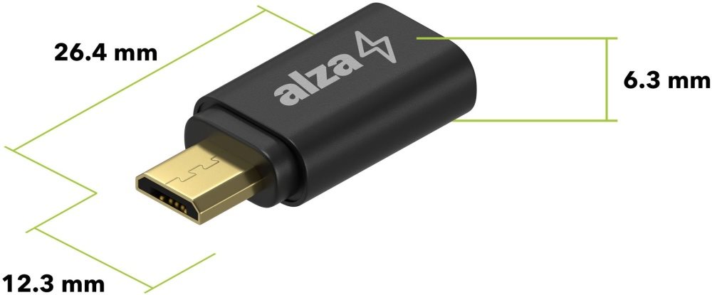 AlzaPower Micro USB-B 2.0 (M) USB-C (F)