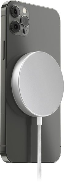 AlzaPower WAC100S Wireless MagSafe Charger ezüst vezeték nélküli töltő
