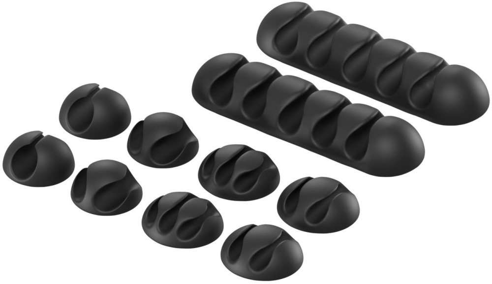AlzaPower Cable Clips Mix 10 db