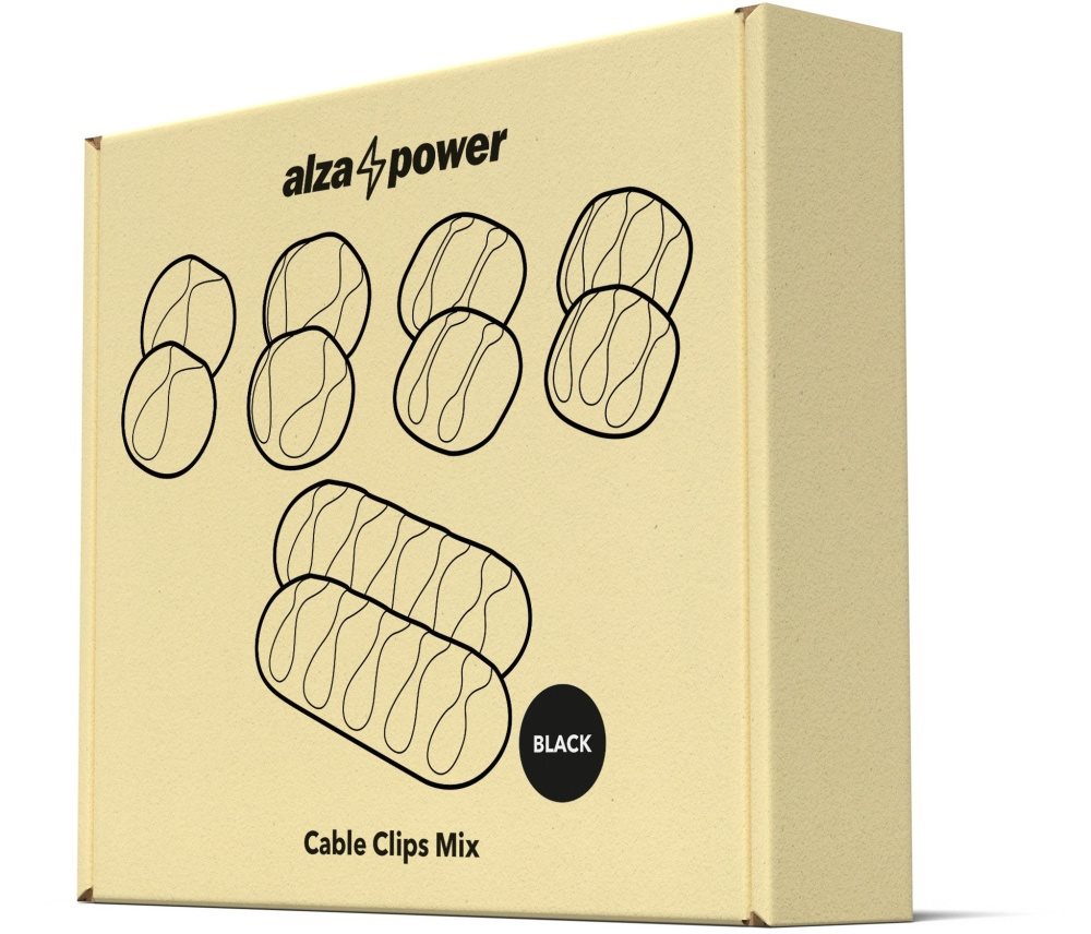 AlzaPower Cable Clips Mix 10 db