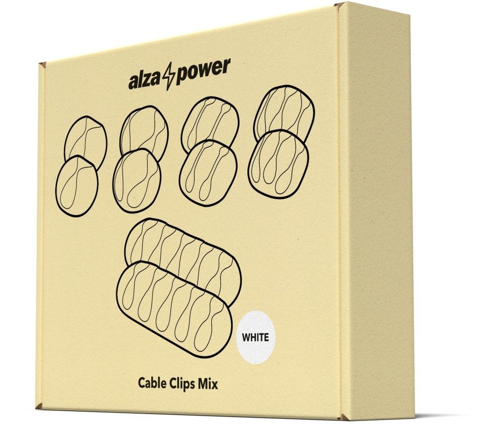 AlzaPower Cable Clips Mix 10 db