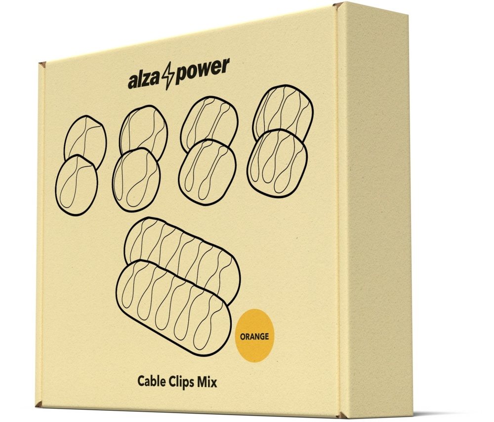 AlzaPower Cable Clips Mix 10 db