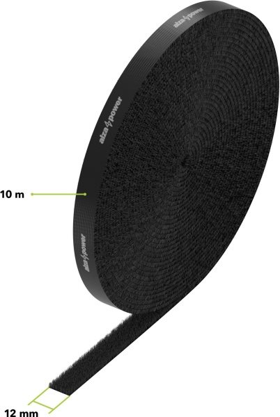 AlzaPower VelcroStrap+ Roll 10m fekete