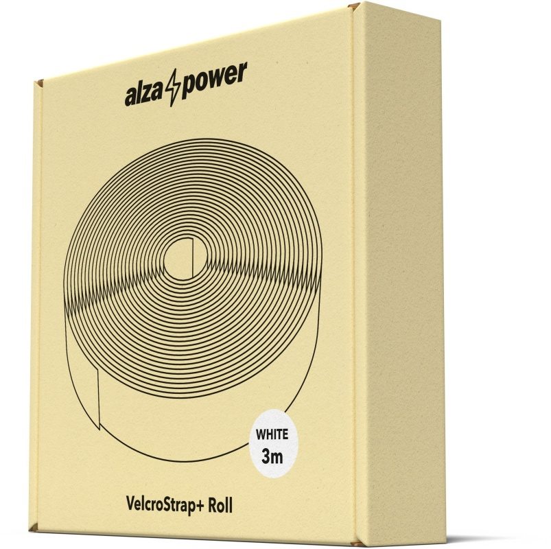 AlzaPower VelcroStrap+ tekercs 10m fehér