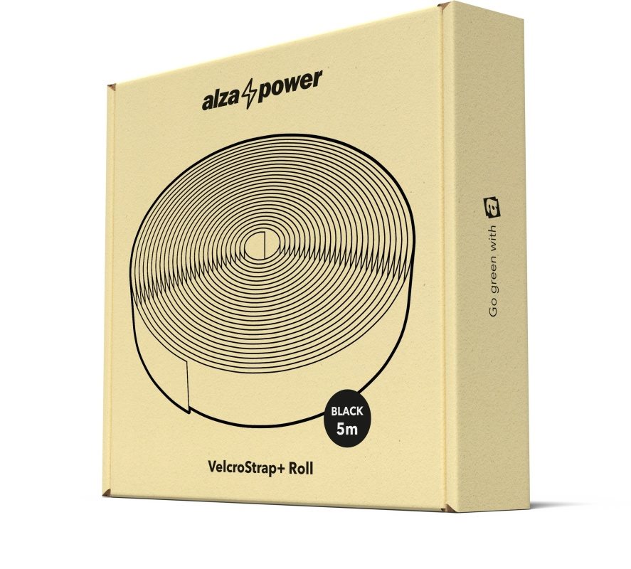 AlzaPower VelcroStrap+ Roll 5m fekete