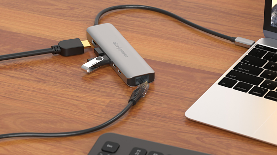 AlzaPower Metal USB-C Dock Station 6 az 1-ben 8K-val