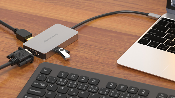 AlzaPower Metal USB-C Dock Station 6 az 1-ben