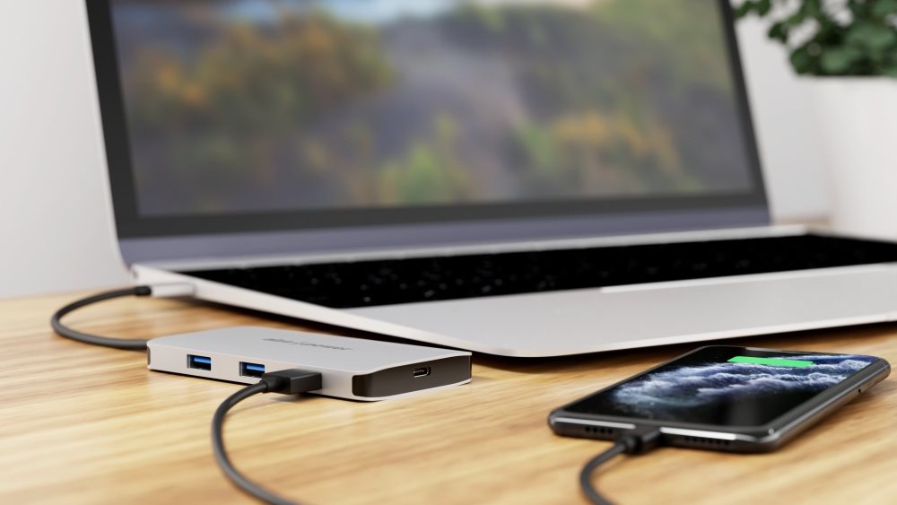 AlzaPower Metal USB-C Dock Station 8in1 Dual Screen C8 