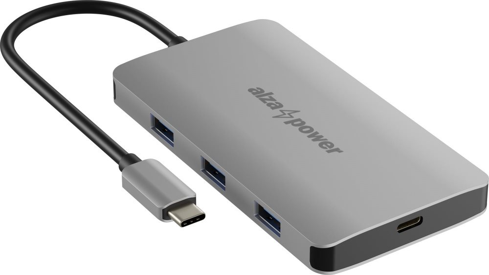 AlzaPower Metal USB-C Dock Station 8in1 Dual Screen C8 