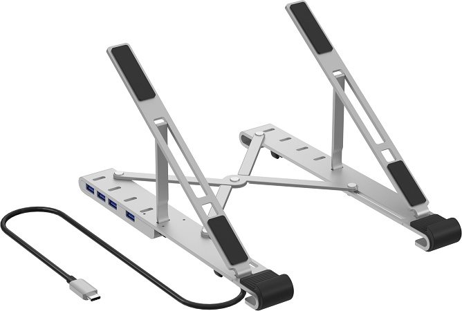 AlzaPower Metal USB-C Dock Station with Stand 5in1 
