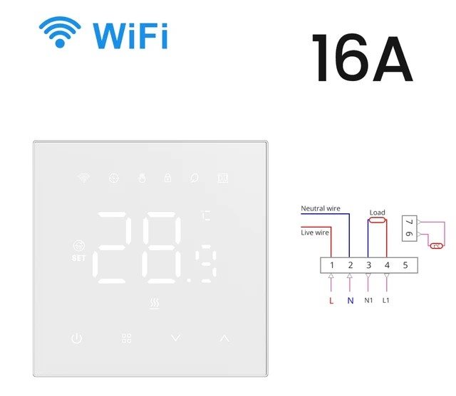 AVATTO WT410-16A-W Wifi for Eletric Heating okos termosztát