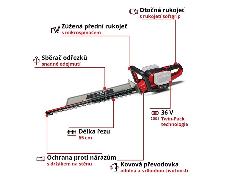 Einhell Akkus GE-CH 36/65 Li-Solo sövényvágó