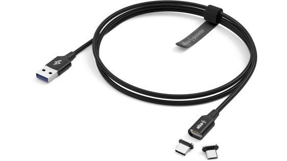 AlzaPower A133 Fast Charge 33W fekete + MagCore 2in1 USB-C + Micro USB, 5A, 1m fekete szett