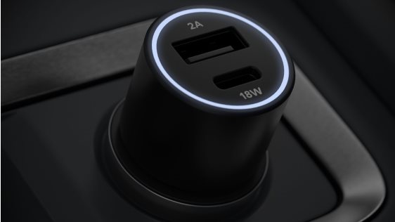 Szett AlzaPower autós töltő P520 USB + USB-C Power Delivery fekete