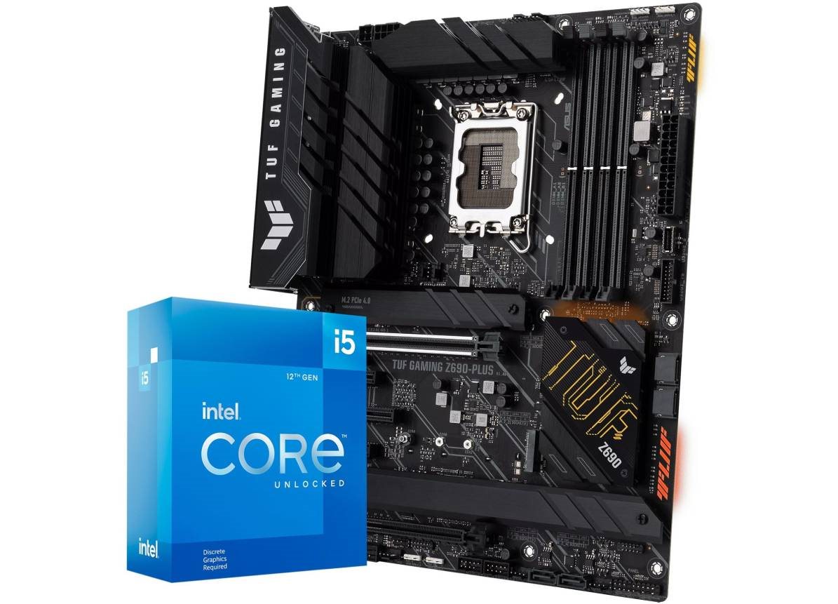 Intel Core i5-12600KF processzor és ASUS TUF Gaming Z690-Plus alaplapkészlet