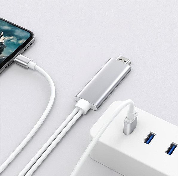 Choetech Lightning to HDMI Cable with USB input adatkábel