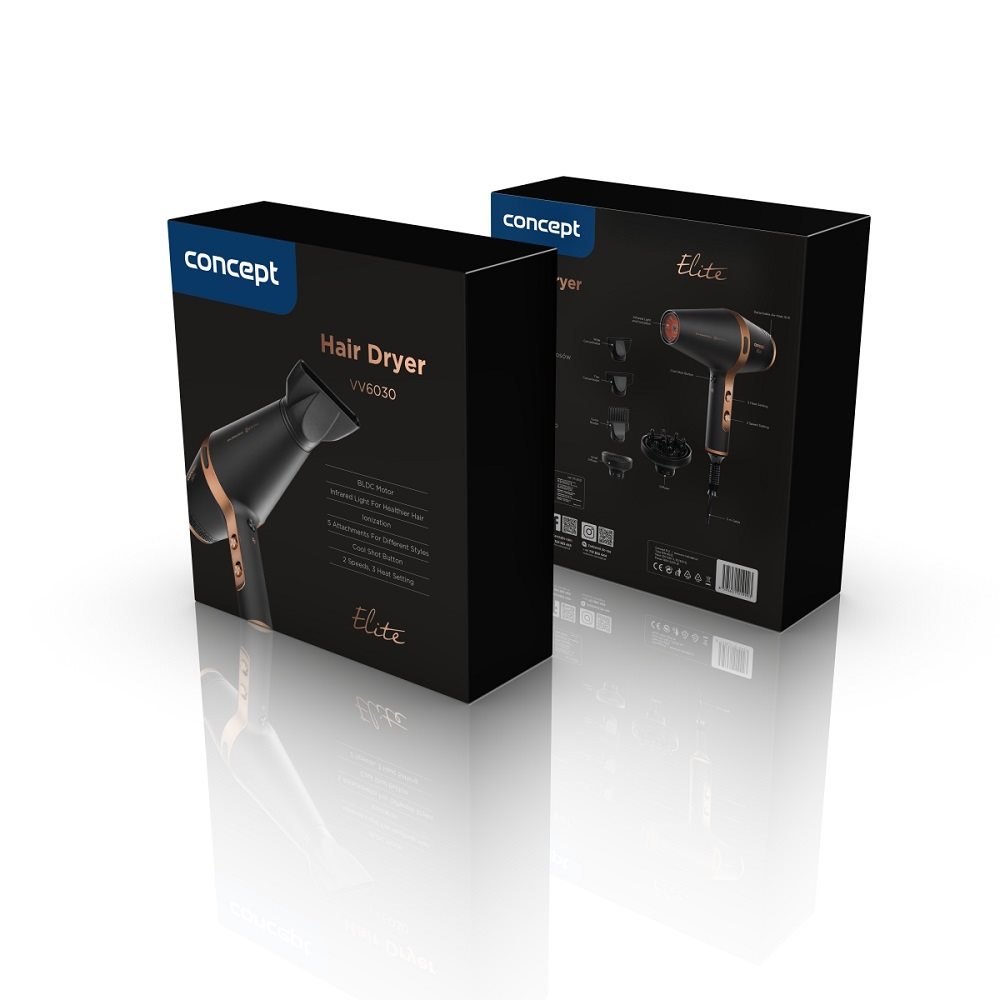 CONCEPT VV6030 ELITE Ionic Infrared Boost hajszárító ionizátorral