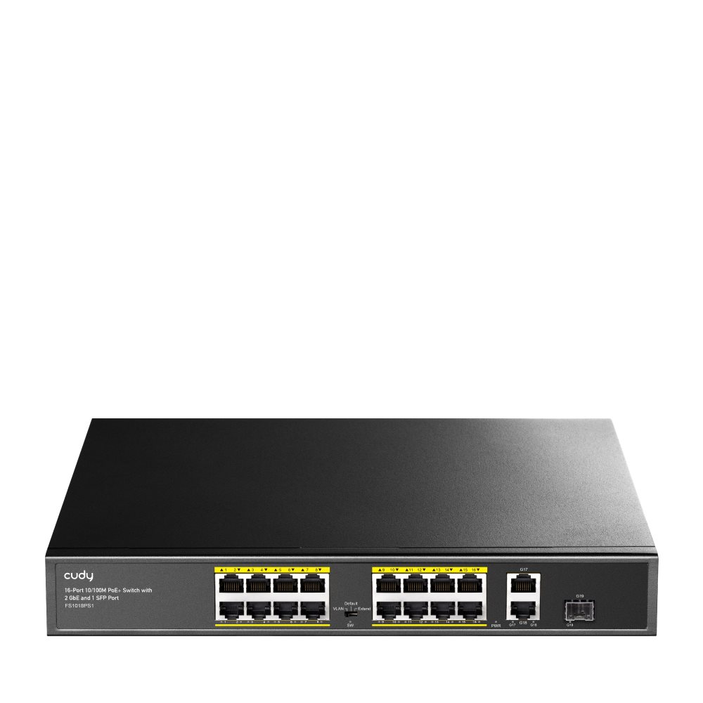 16-Port 10/100M PoE+ CUDY switch