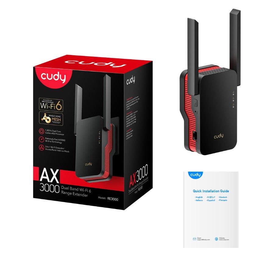 CUDY AX3000 WiFi 6 Mesh Repeater Wi-Fi rendszer
