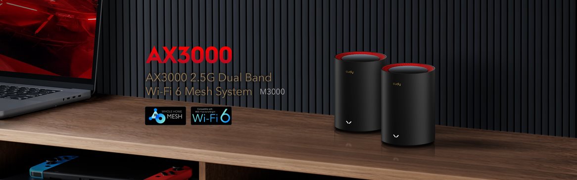 WiFi rendszer CUDY AX3000 Wi-Fi 6 Mesh 2.5G Solution 2 pack Wi-Fi rendszer