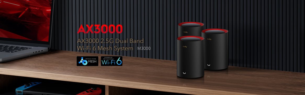 CUDY AX3000 WiFi 6 Mesh 2.5G Solution 3 pack Wi-Fi rendszer
