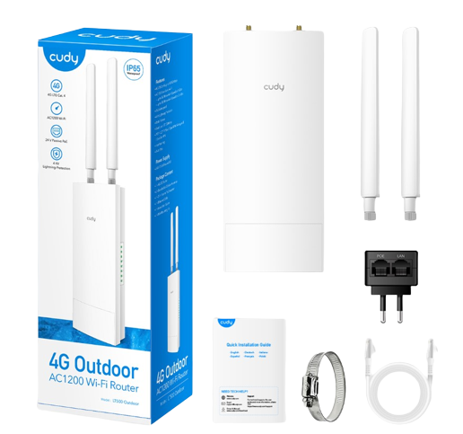 CUDY Outdoor 4G LTE Cat 4 AC1200 Wi-Fi Router WiFi 5-tel