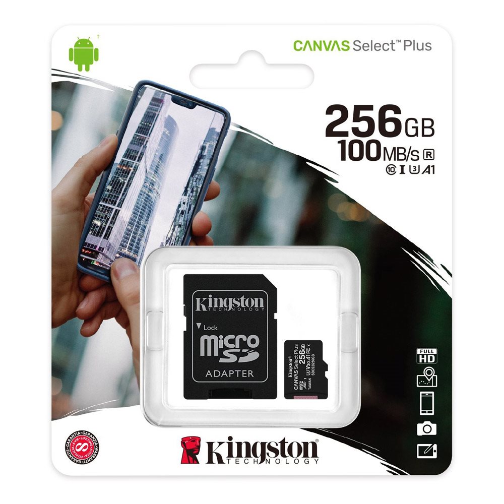 Kingston MicroSDXC 256GB Canvas Select Plus memóriakártya