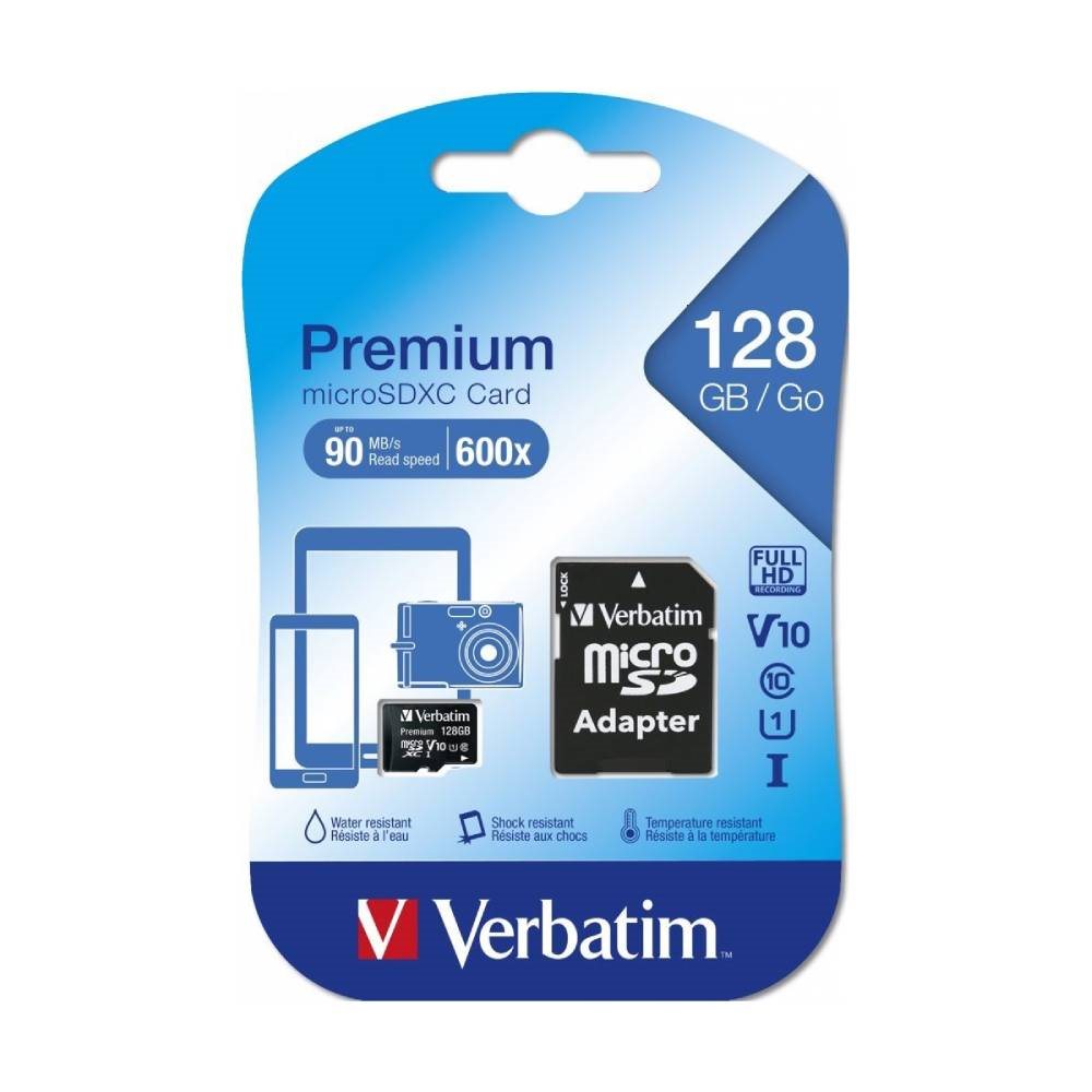 Verbatim MicroSDXC 128GB Premium memóriakártya+ SD adapter Verbatim MicroSDXC 128GB Premium memóriakártya+ SD adapter