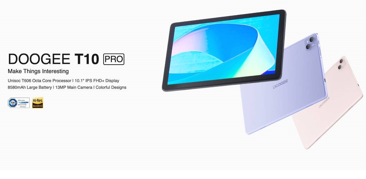 Átlátszó fólia kijelzőhöz, Tablet Doogee T10E 10,1'' Prémium védelem a  képernyő számára átlátszó hidrogélből, Rugalmas, Teljesen ragasztó,  Szilikon 