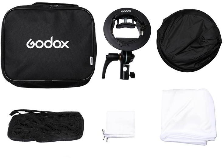 Softbox Godox Quick softbox 60x60-as méhsejttel és S2 speedlite vakutartóval