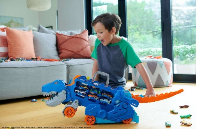 Hot Wheels City T-Rex nyerges vontató fényekkel és hangokkal