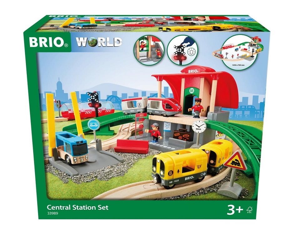 Vasútállomás Brio World 33989 kisvasút szett csomópont 