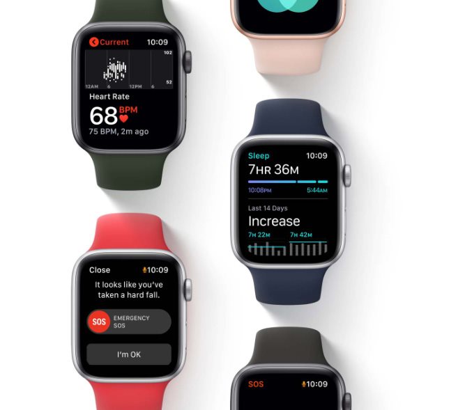 Apple Watch SE 40 mm Cellular arany alumínium, kukoricasárga-fehér sportpánttal