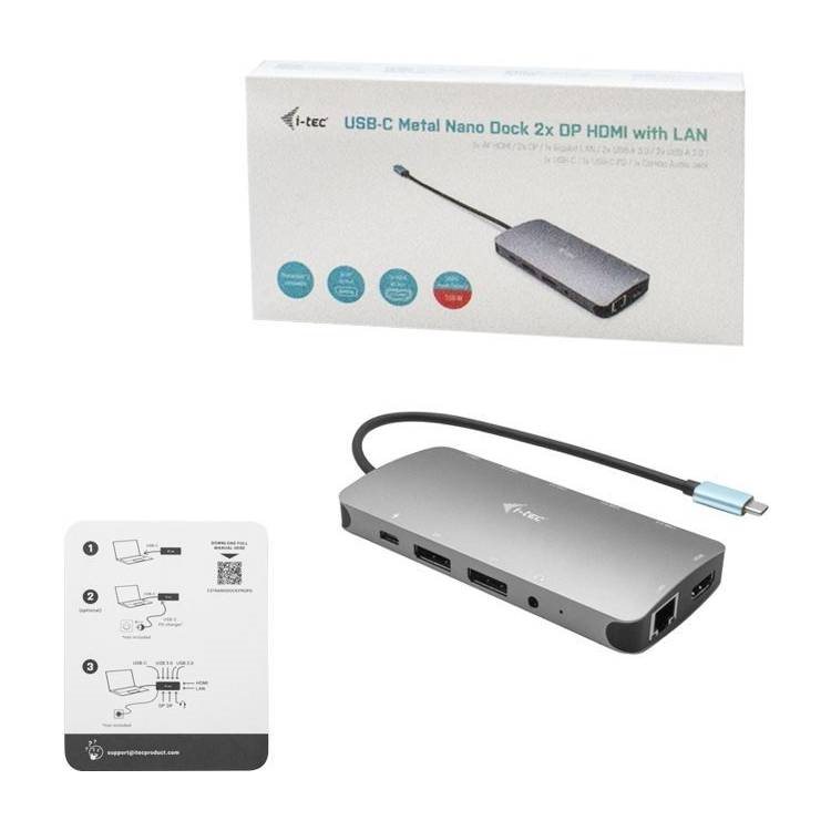  i-tec USB-C Metal Nano 3× Display Docking Station univerzális dokkolóállomás